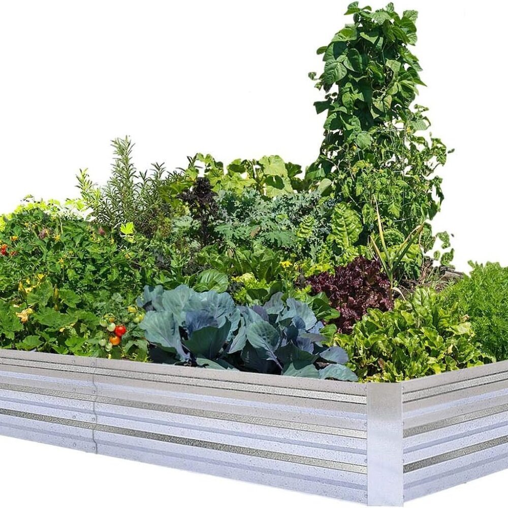 Galvanized Raised Garden Beds for Vegetables Large Metal Planter Box Steel Kit F